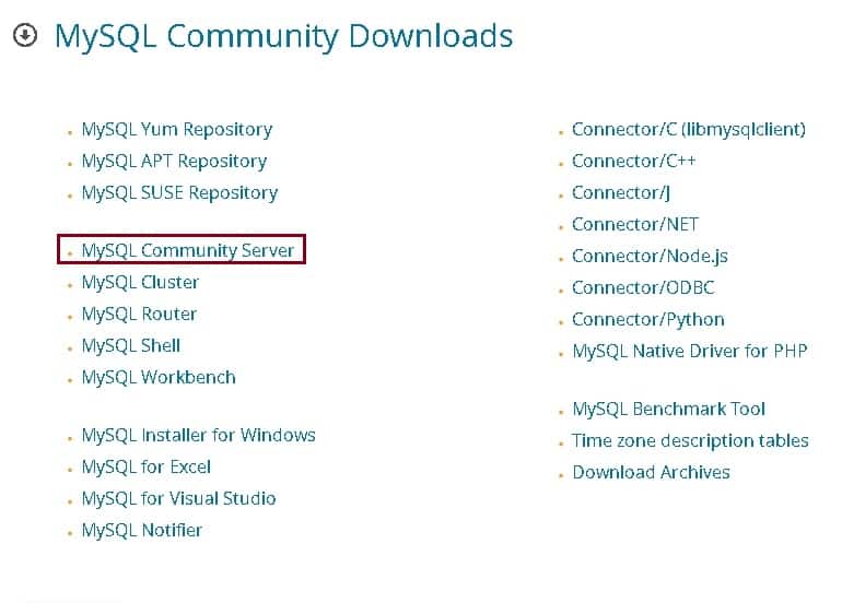 MySQL Community Server  클릭