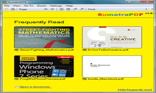 가벼운 PDF 전자책 및 eBook PC 뷰어 - Sumatra PDF