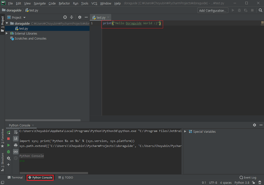 clear console pycharm